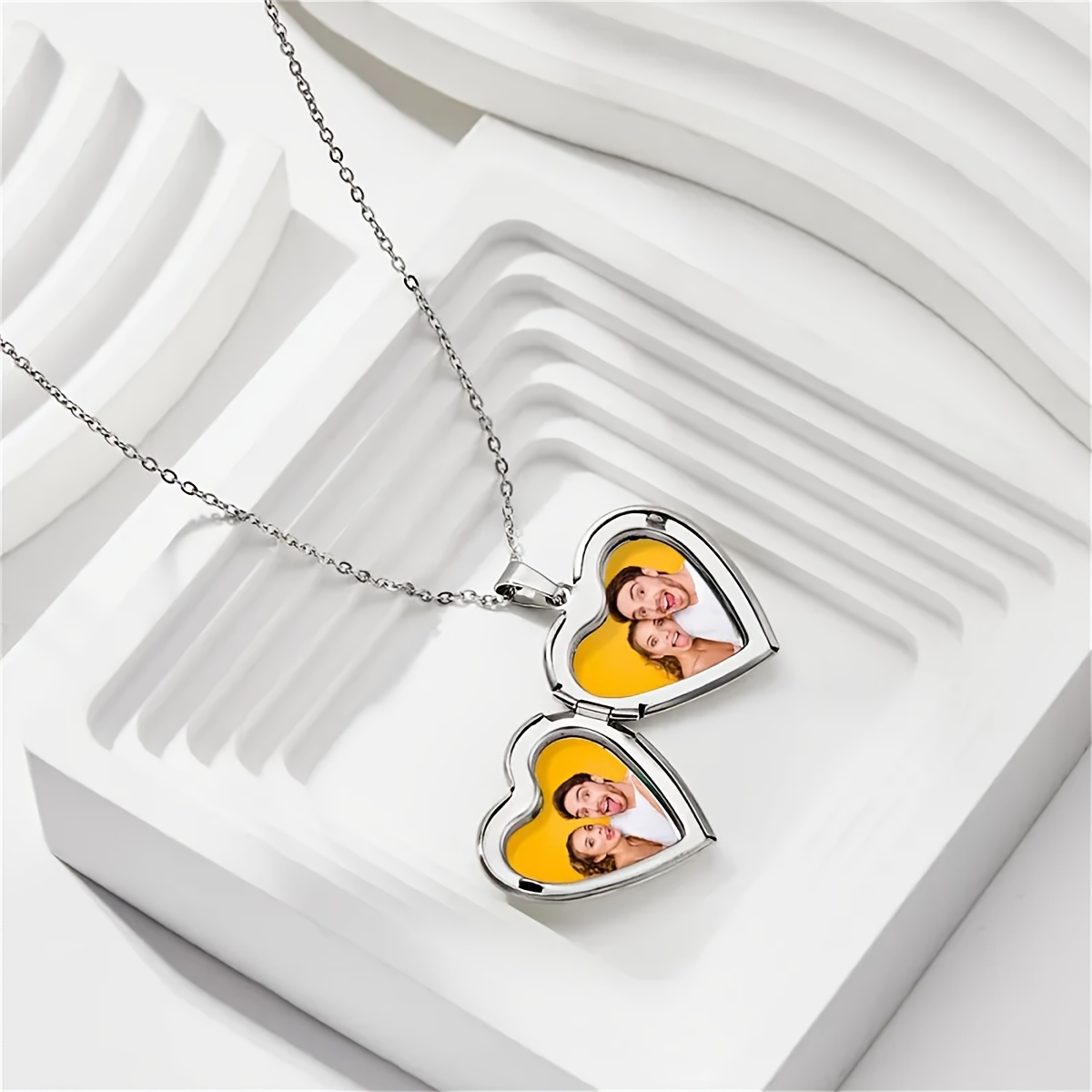 Women's Heart Locket Necklace, Openable Reliquary Pendant